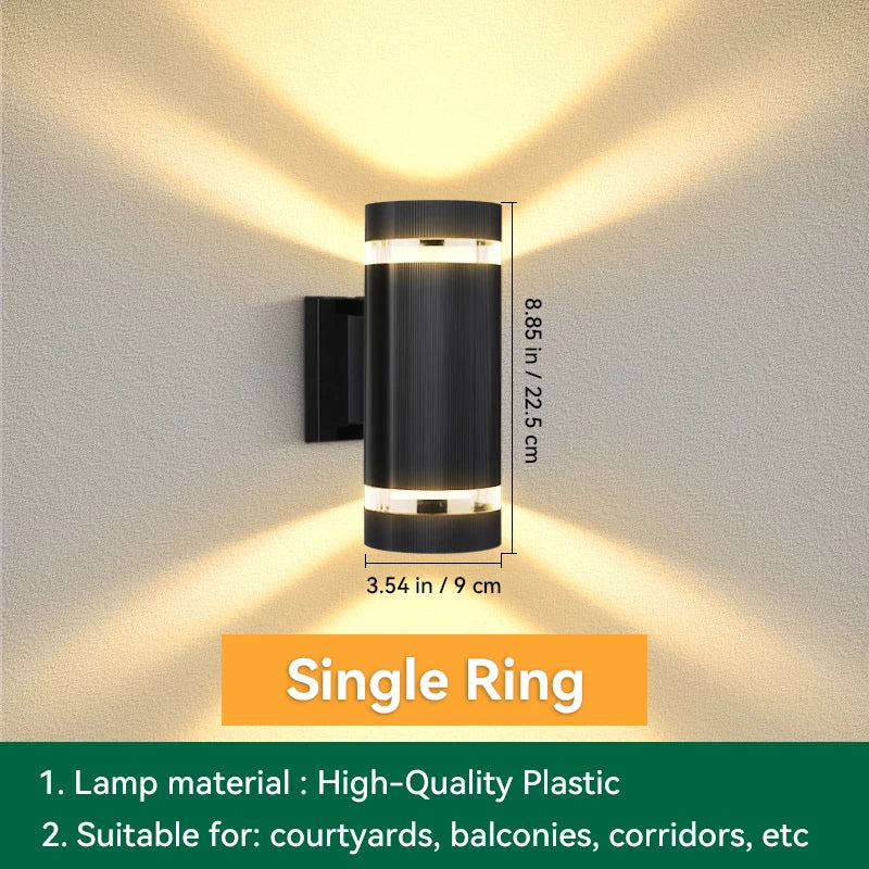 Candelabros de iluminación LED de pared, lámpara impermeable, arandela de pared externa para porche, calle, jardín, decoración del hogar, Bombilla E27