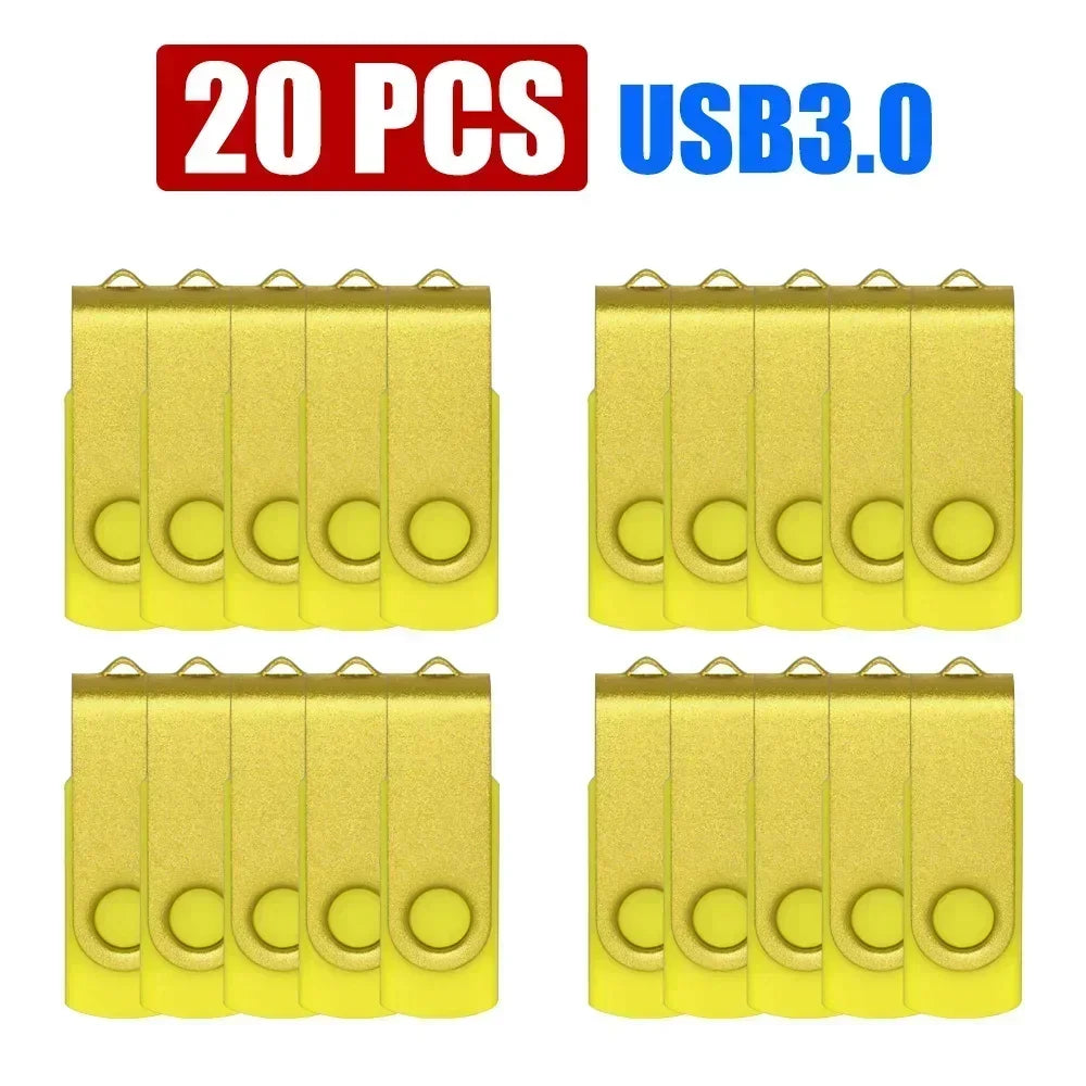 10/20/50 unids/lote unidad Flash USB 3,0 nueva unidad de bolígrafo giratoria 8GB16GB32GB64GB logotipo personalizado gratis memoria Stick regalo de negocios creativo