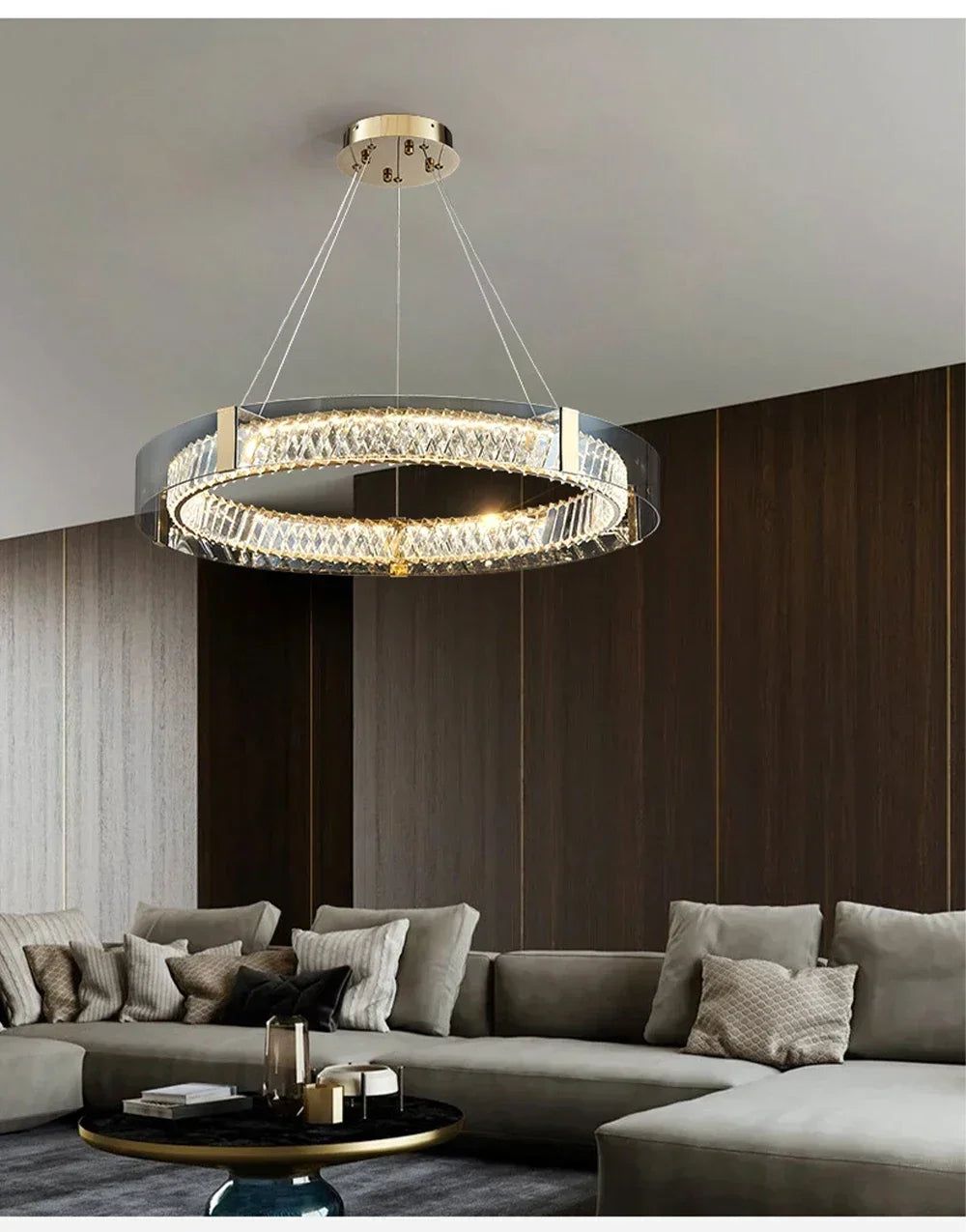 Luces de techo de cristal, luces LED, candelabro de techo moderno, lámparas regulables de lujo, decoración de habitación, Plafonnier, decoración del hogar para dormitorio