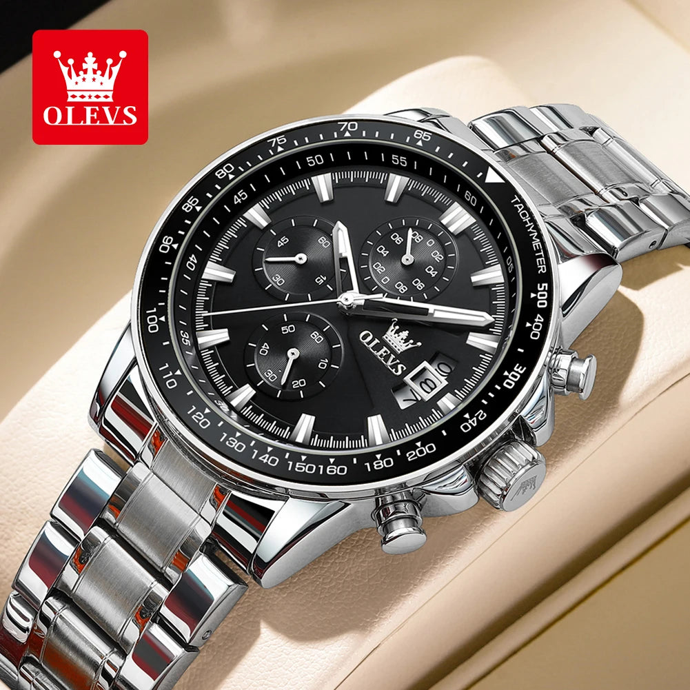Reloj OLEVS TY705 para Hombre, Reloj de Cuarzo Luminoso de Lujo a Prueba de Agua, Reloj Multifuncional con Cronómetro, Reloj Deportivo Original Exclusivo para Hombre