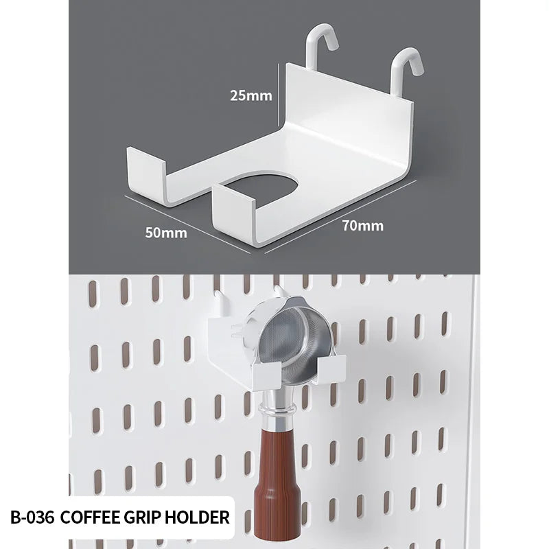 Kit organizador de pared combinado con tablero perforado DIY: paneles colgantes modulares, instalación sin perforaciones, ideal para exhibición de pared de habitaciones artesanales
