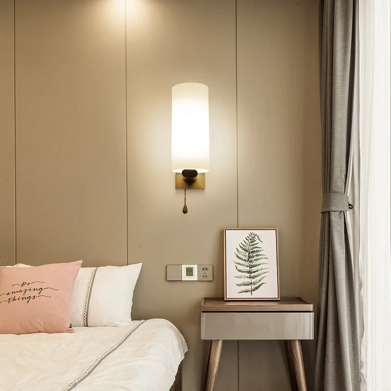 Lámparas de pared LED modernas, luces de madera para dormitorio, mesita de noche, escaleras, pasillo, aplique de iluminación montado Interior, accesorios de iluminación para decoración del hogar