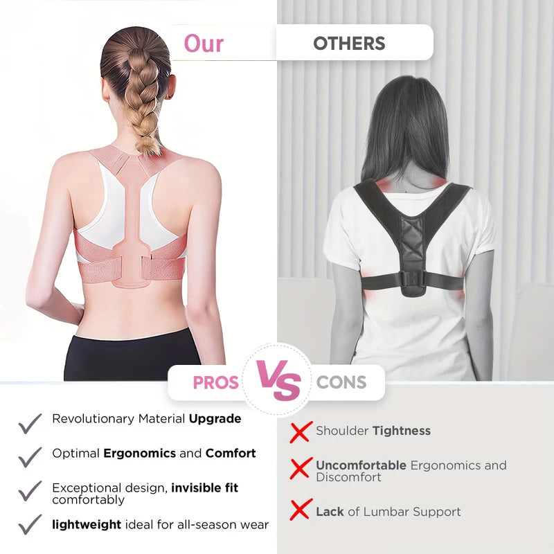 Cinturón Corrector de postura transpirable de invisibilidad, cinturón de soporte de postura ajustable para rectificar la postura, soporte para el cuello, entrenamiento de postura