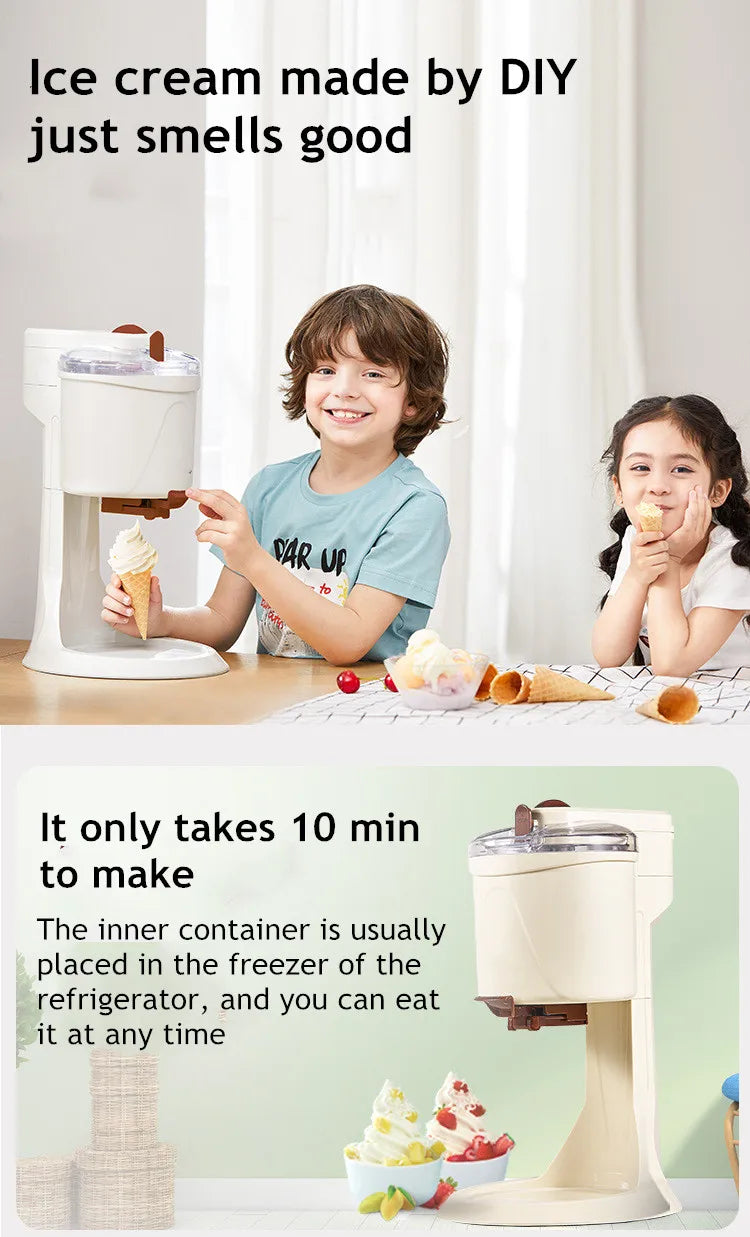 Máquina de helado Manual automática de sobremesa operación Simple Mini máquina de helado suave de gran capacidad para el hogar DI