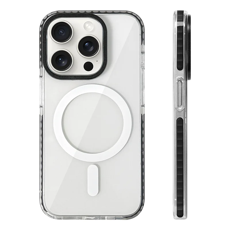 Funda Transparente de Silicona Suave con Carga Inalámbrica MagSafe en Colores Neón para iPhone 17, 17 Pro Max, 15, 16 Pro, 13, 14, 12