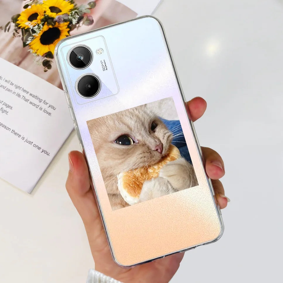 Para Realme 10 4G RMX3630 funda de teléfono suave de silicona TPU a prueba de golpes para Realme 10 funda protectora trasera con diseño de dibujos animados bonitos