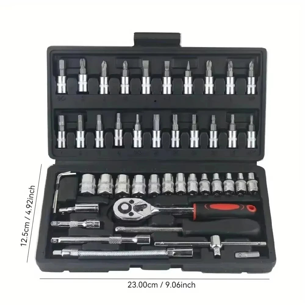 Nuevo Kit de herramientas de reparación de automóviles 46 unids/set juego de enchufes herramienta de reparación de automóviles llave dinamométrica de trinquete Combo juego de herramientas de reparación de automóviles