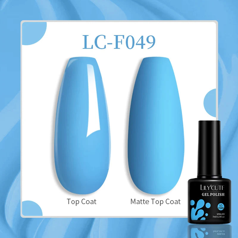 LILYCUTE-esmalte en Gel para uñas, barniz semipermanente para manicura, con LED UV, 129 colores, 7ML