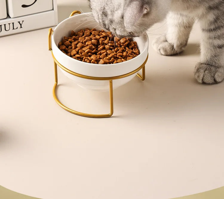 1-3 uds protección Cervical creativa suministros para mascotas tazón doble de cerámica para gatos tazón de cerámica para gatos tazón de comida tazón de comida para perros agua potable tazón de comida