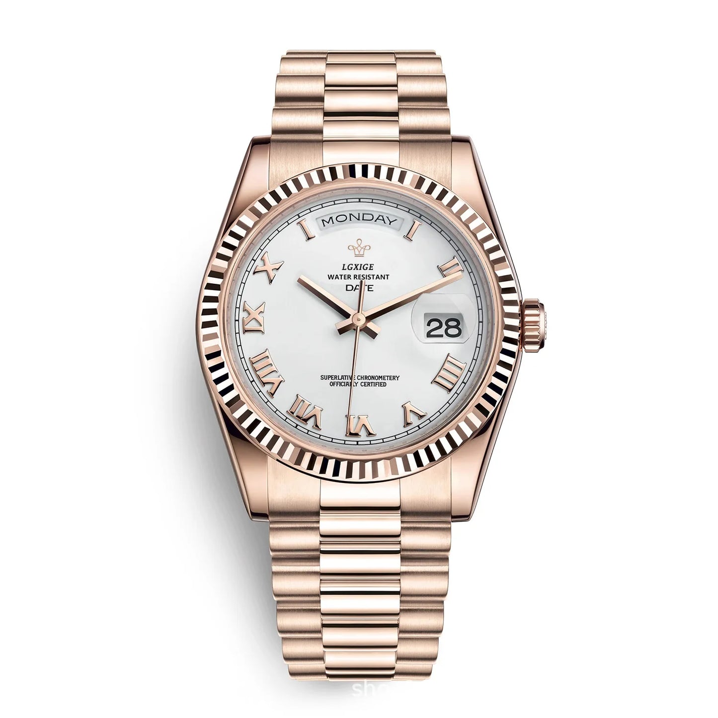 Reloj con calendario semanal de moda para hombre, reloj de cuarzo importado japonés, resistente al agua