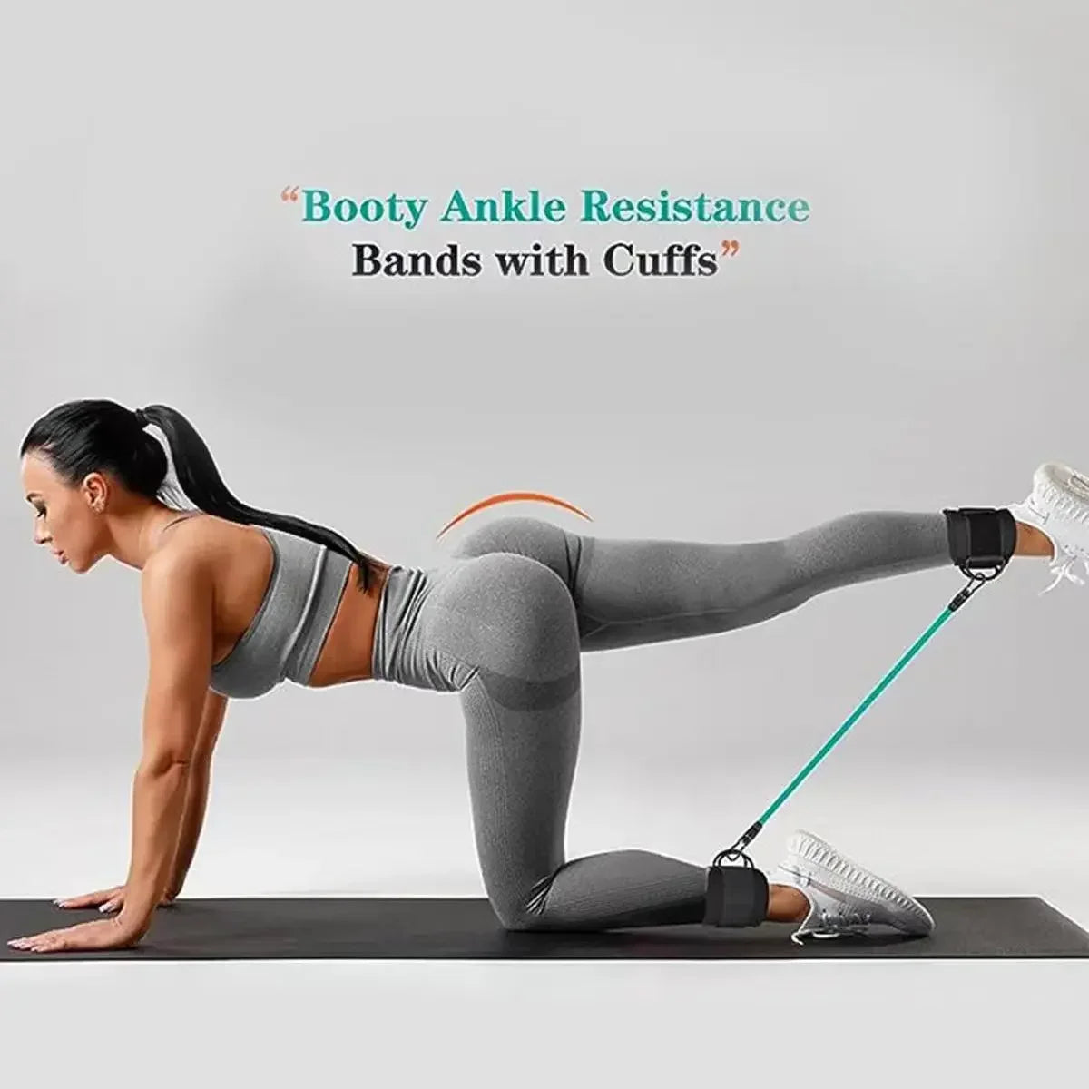 Juego de Bandas de Resistencia con Correas para Tobillos, Equipo de Ejercicio, Pesas para Tobillos, Banda Elástica de Yoga para Gimnasio, para Hombre y Mujer