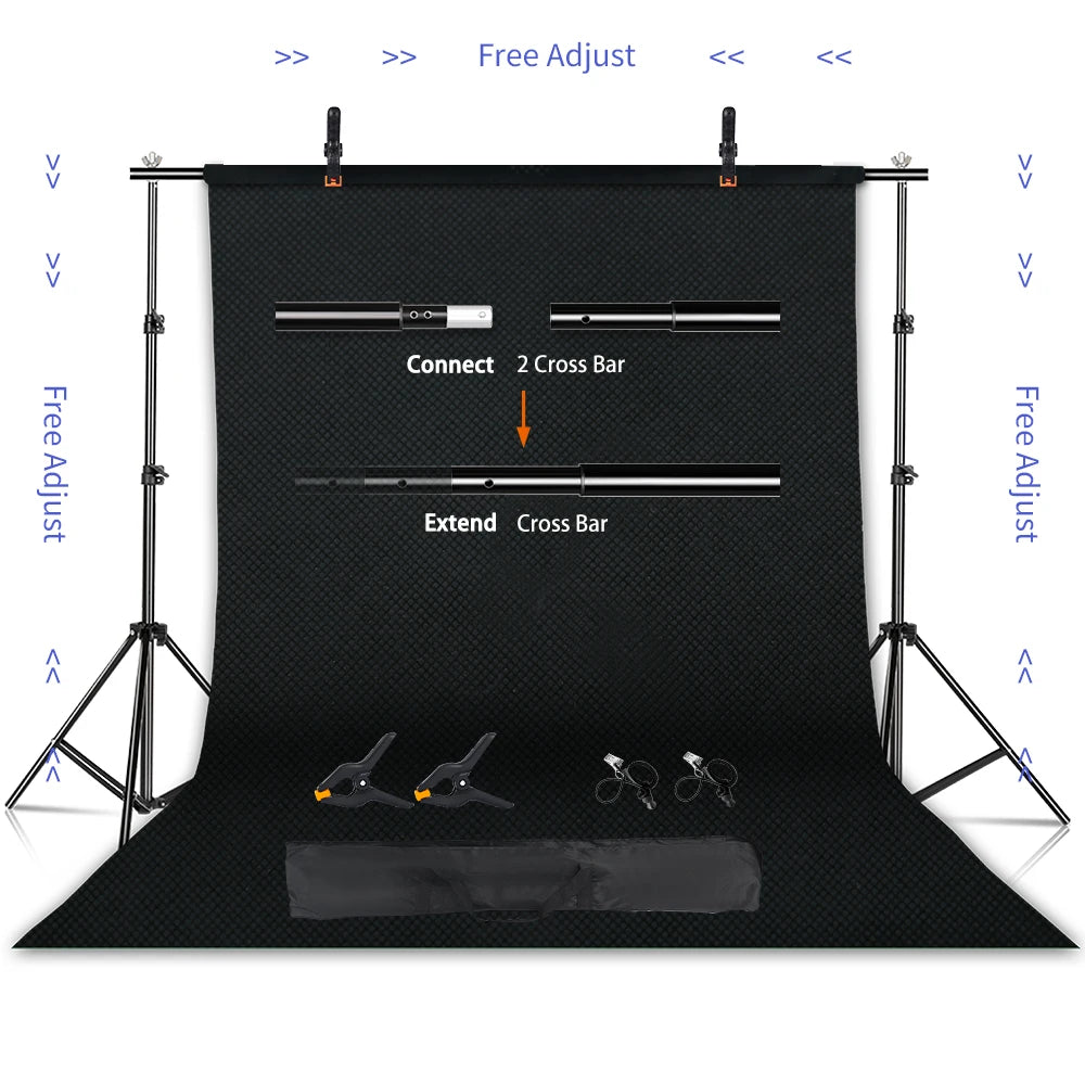 Kit de soporte para fondo fotográfico SH con sistema de soporte ajustable, fondos para estudio fotográfico, marco de pantalla verde Chromakey