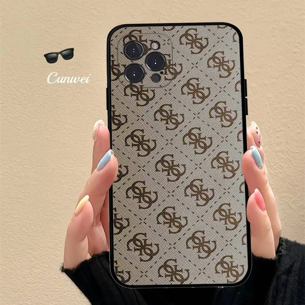 Funda para Teléfono de la Marca de Moda G-Guess para iPhone 17 16 15 16e 14 13 12 11 Pro Max Plus