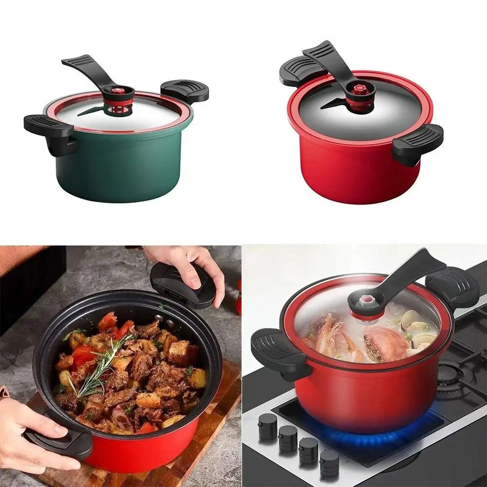 Olla a presión de 3,5 L, olla para estofado, utensilios de cocina, ollas antiadherentes, olla para sopa y carne, Cocina de Inducción, estufa de Gas
