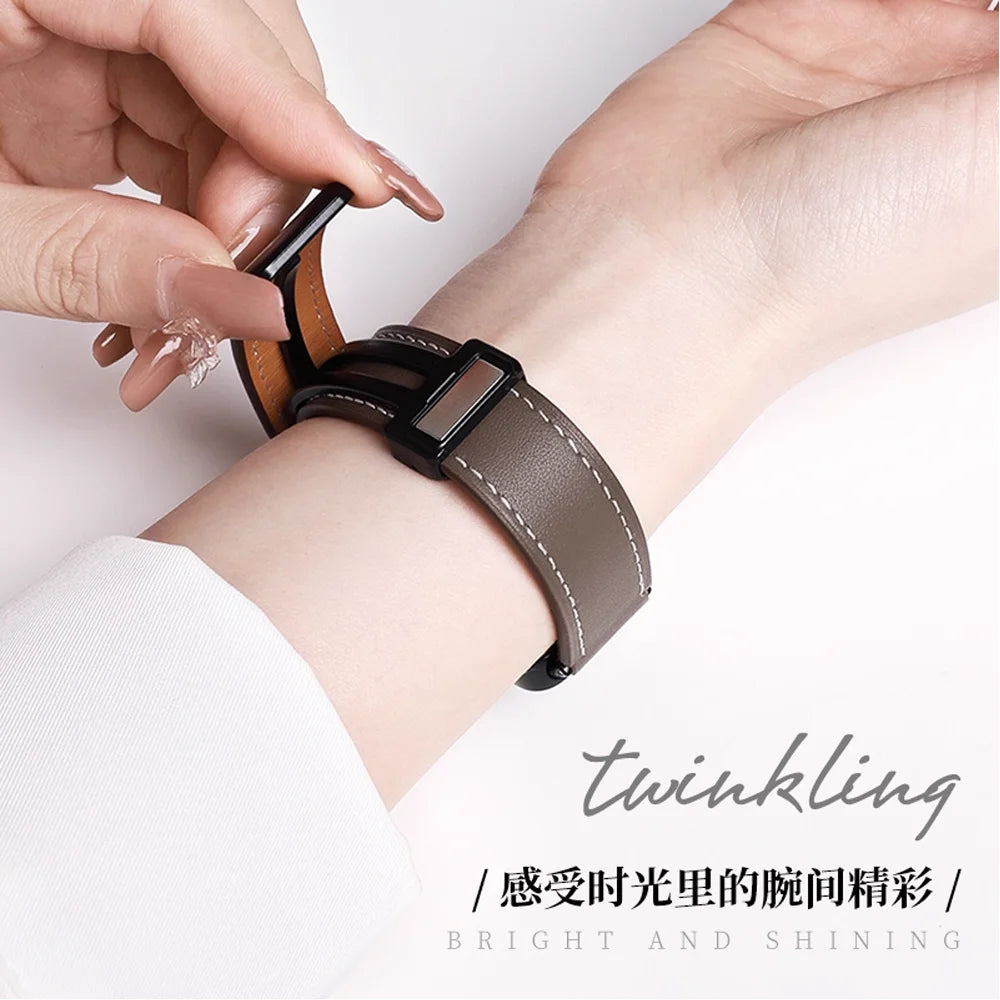 Correa de cuero magnética para Huawei Band 10, 9, 8, NFC, repuesto deportivo suave, Correa transpirable, pulsera, accesorios