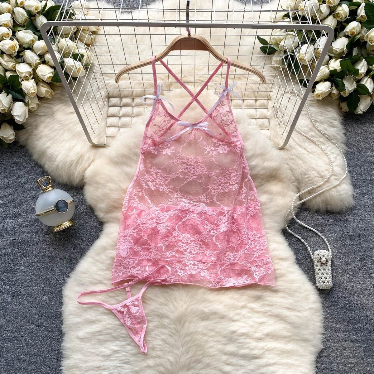 Ropa de dormir para fiesta de San Valentín, Catsuits combinados, peleles de tiras de malla eróticos íntimos ajustados, monos de mujer, lencería, conjuntos sexys