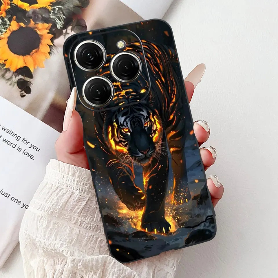 Para Tecno Spark 20c 20 Pro Plus Spark20 Pro Funda de teléfono Funda trasera de goma suave Mujer moda patrón de dibujos animados Funda de parachoques