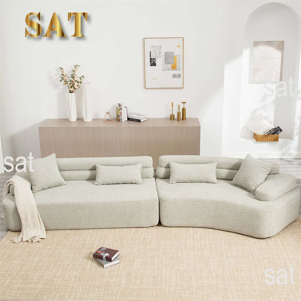 Sofá Modular de Tela con Compresión al Vacío, Sofá sin Estructura en Caja