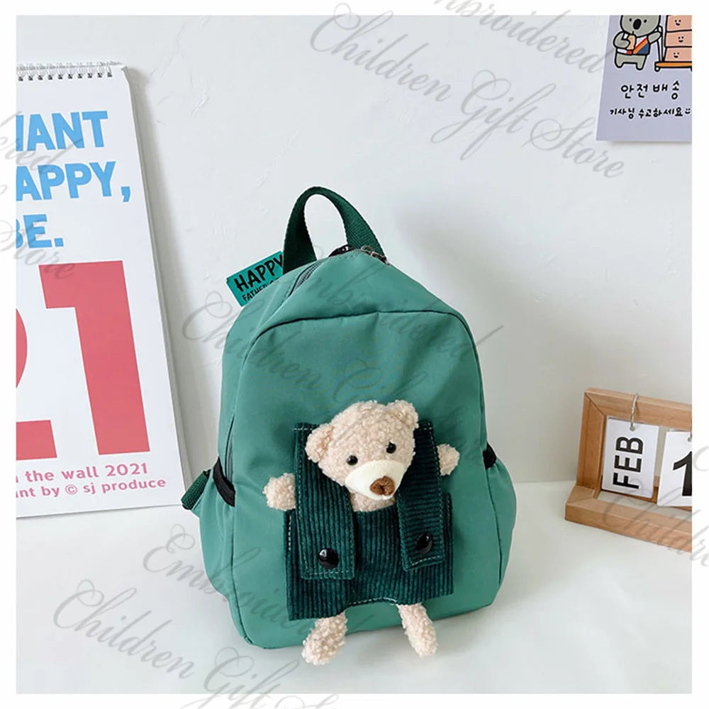 Mochila con nombre personalizado para niños, mochila bordada con dibujos animados para bebé, bolsa de libros para jardín de infantes, mochilas para salir, novedad