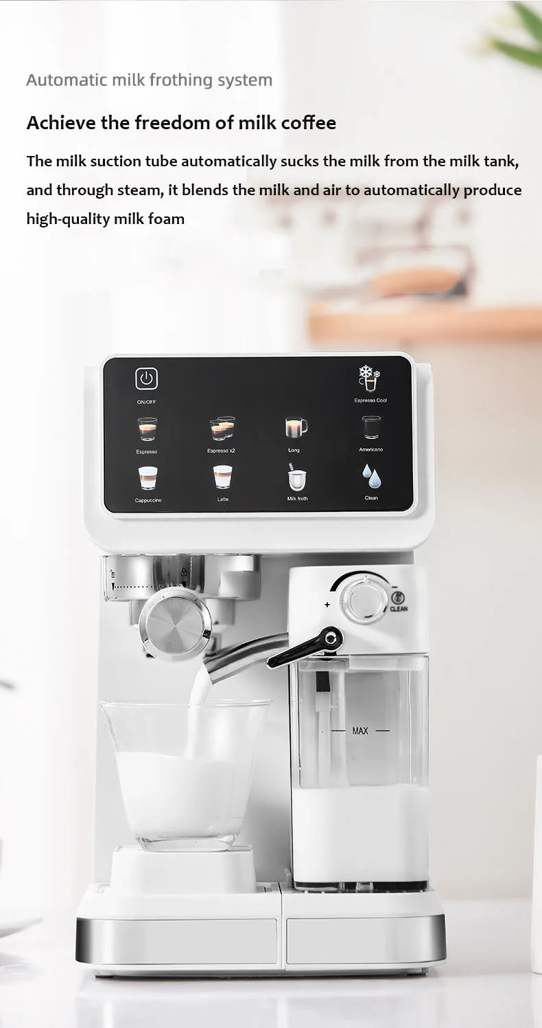 Cafetera Espresso con bomba italiana de 220V, cafetera automática para espumar espuma de leche para uso doméstico