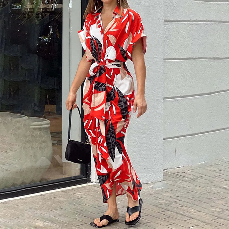 Vestidos Elegantes para Mujer 2026: Vestido de Mujer con Estampado Irregular, Cuello Solapa, Ajuste Delgado y Contraste, Ideal para el Trabajo y con un Toque de Temperamento.
