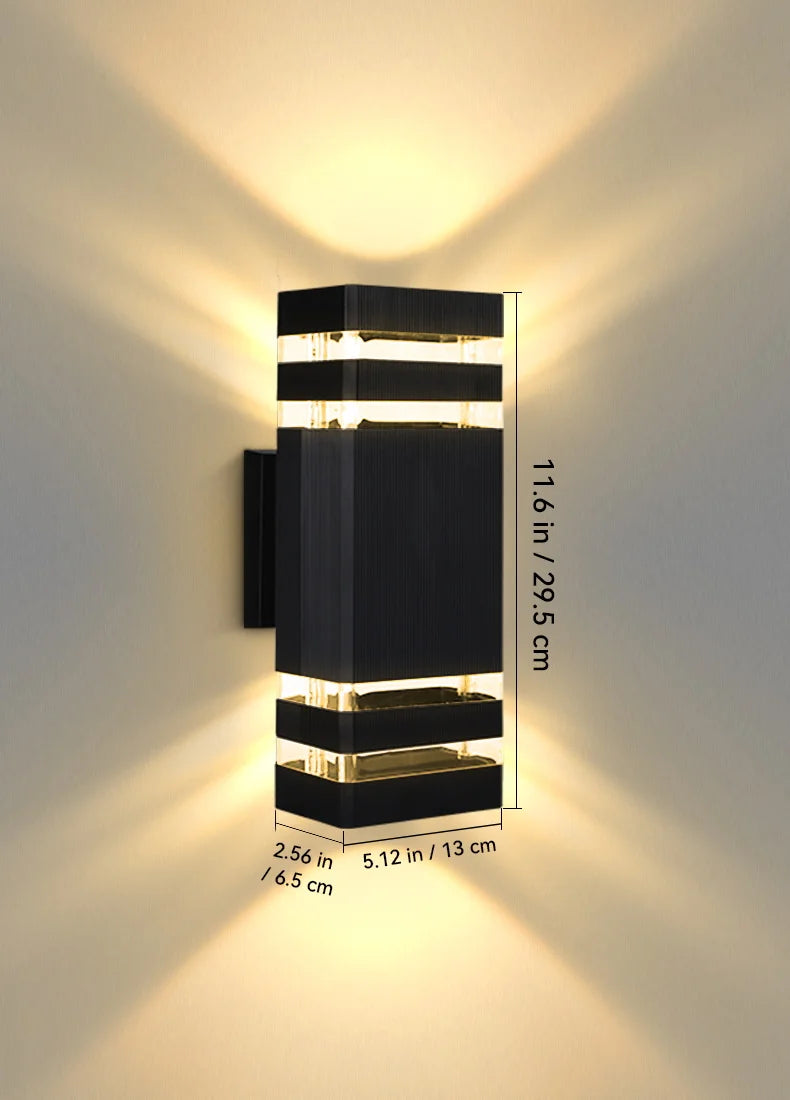 Candelabros de iluminación LED de pared, lámpara impermeable, arandela de pared externa para porche, calle, jardín, decoración del hogar, Bombilla E27