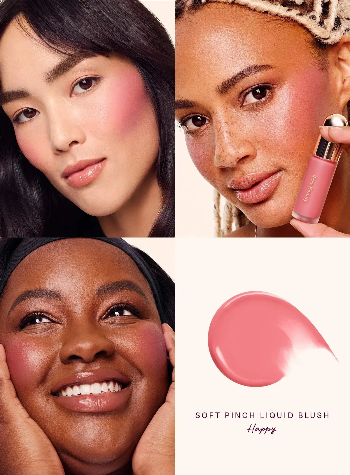 Rubor Líquido Soft Pinch de Rare Beauty, Tonos Hope, Love, Virtue, Happy, Wonder, Worth, Acabado Sedoso y Suave, Larga Duración, Maquillaje Voluminizador