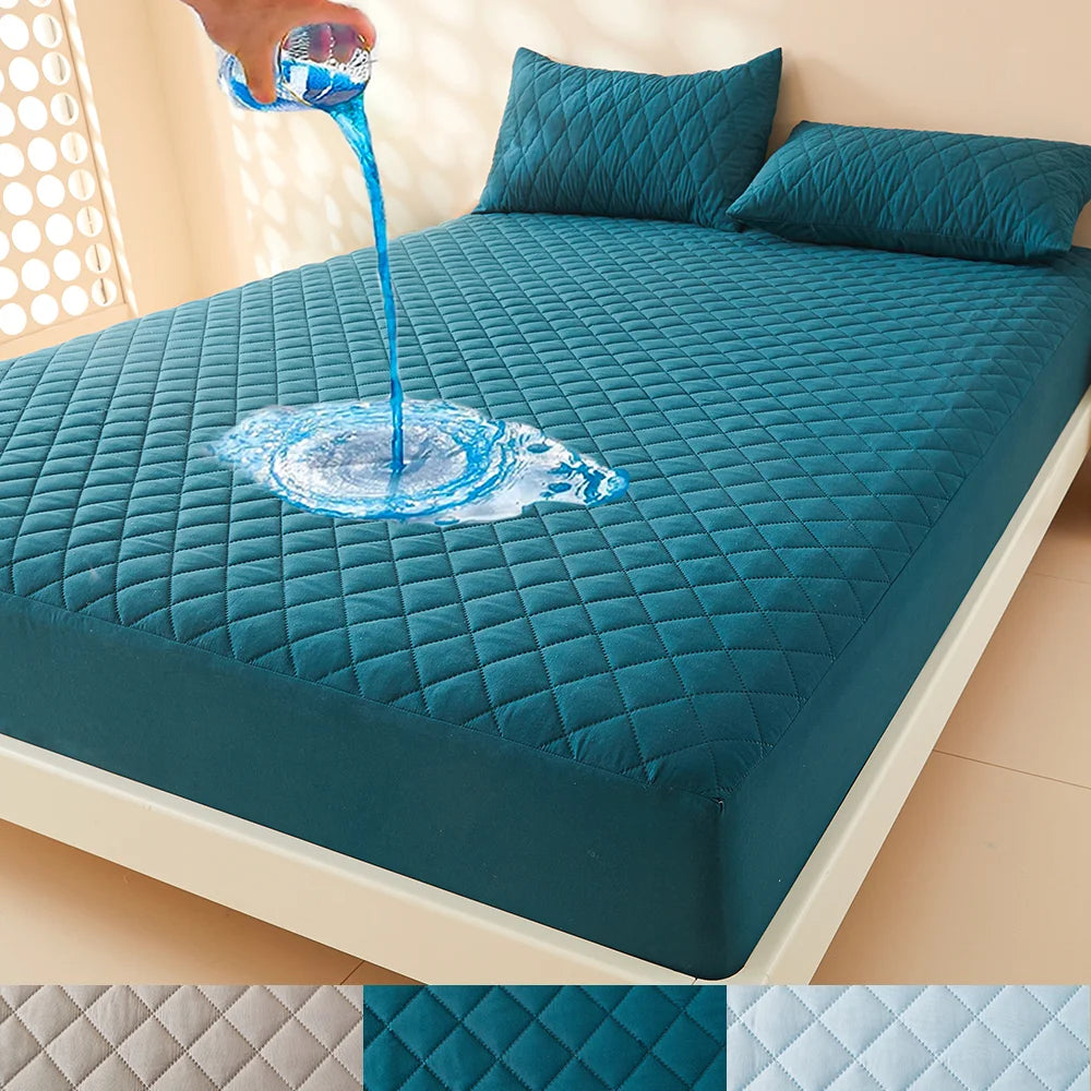 Funda de colchón gruesa de tela de aire 3D, Protector de colchón 100% impermeable, sábana ajustable suave y transpirable (sin funda de almohada), 1 ud.
