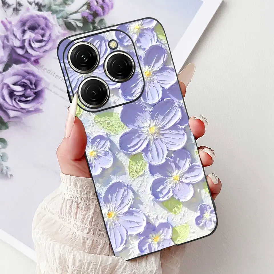 Para Tecno Spark 20c 20 Pro Plus Spark20 Pro Funda de teléfono Funda trasera de goma suave Mujer moda patrón de dibujos animados Funda de parachoques