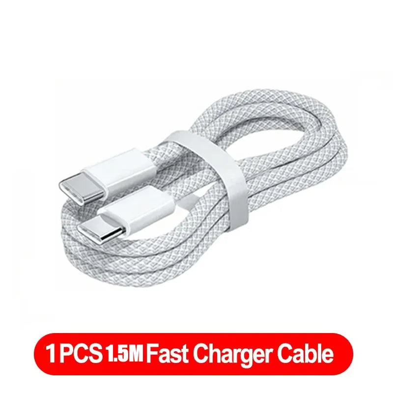 1-3 unidades de cable de carga rápida USB-C a USB-C PD de 120W para iPhone 17 Pro Max 16 15 Plus 14 13 12 11 X XS, carga rápida tipo C, 1M 2M