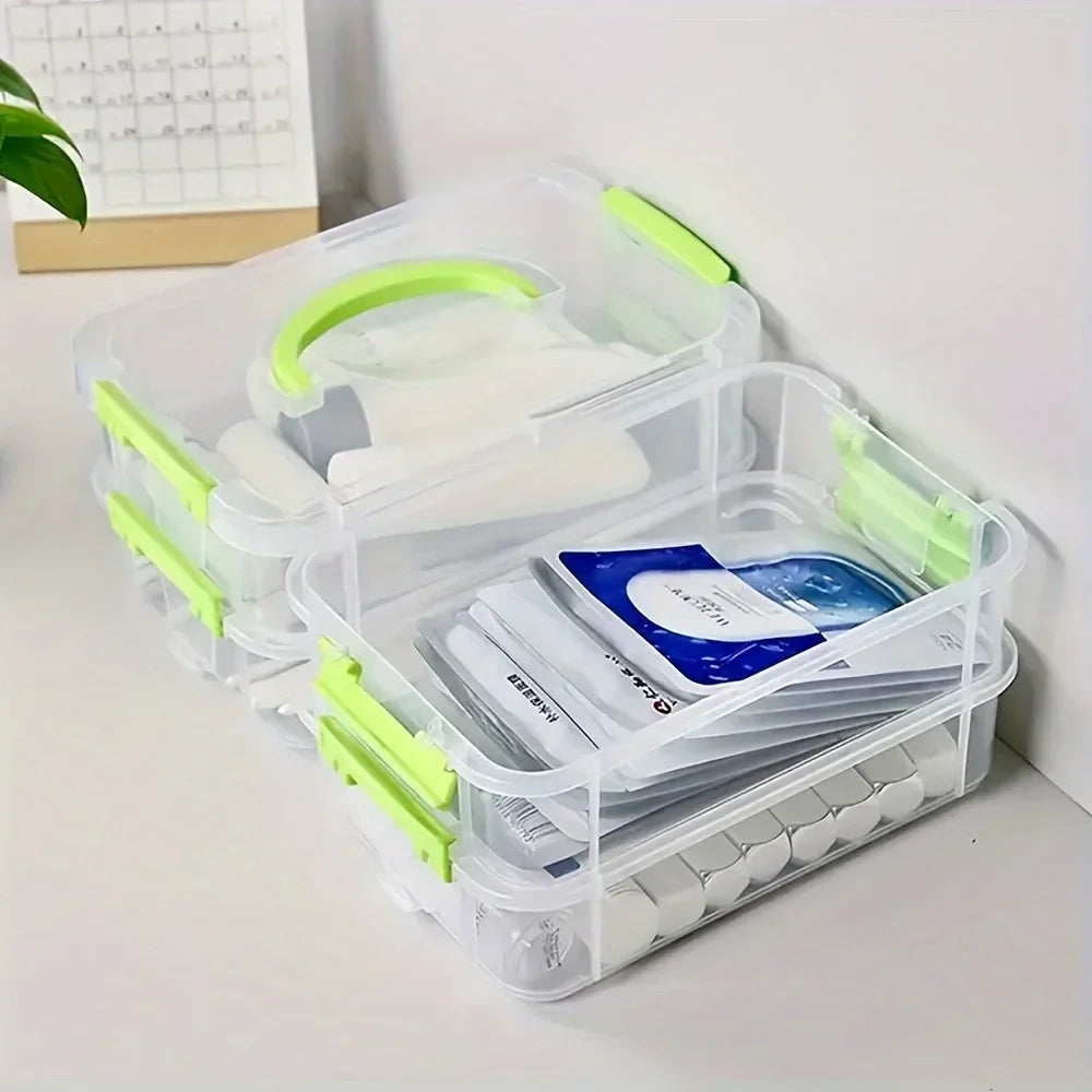 Caja de almacenamiento de bloques de construcción, cajas de clasificación de herramientas de visibilidad transparente, cajón de rejilla a prueba de humedad, ataúd de almacenamiento apilable
