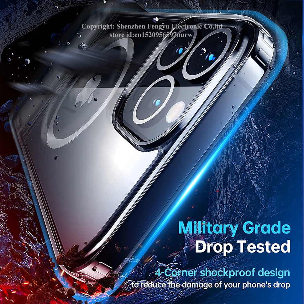 Funda de teléfono con soporte magnético para iPhone 17 16 15 14 Pro Max Plus 12 13 Mini 11 fundas móviles con soporte contraportada a prueba de golpes