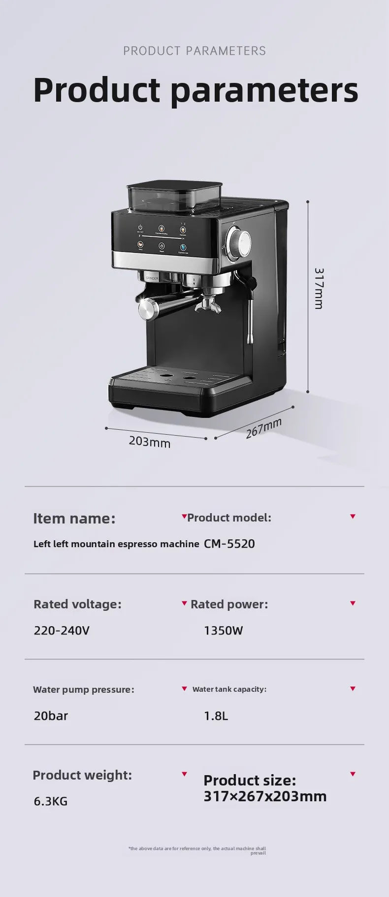 Molino de Café Eléctrico + Máquina de Café Integrada | Totalmente Automático, Granos de Café Recién Molidos | Molienda Rápida para el Desayuno