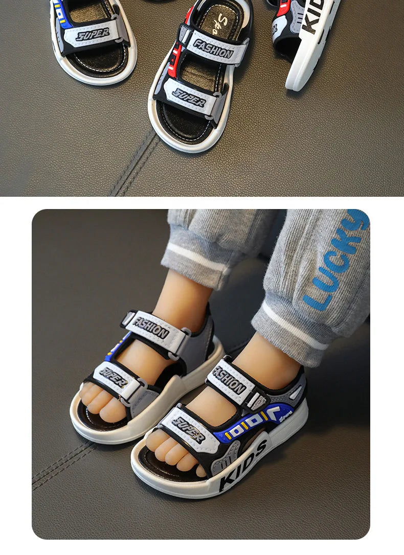Sandalias deportivas transpirables, Sandalias de verano para niños, zapatos de playa informales, zapatos cómodos de suela blanda para niños, Sandalias antideslizantes de moda