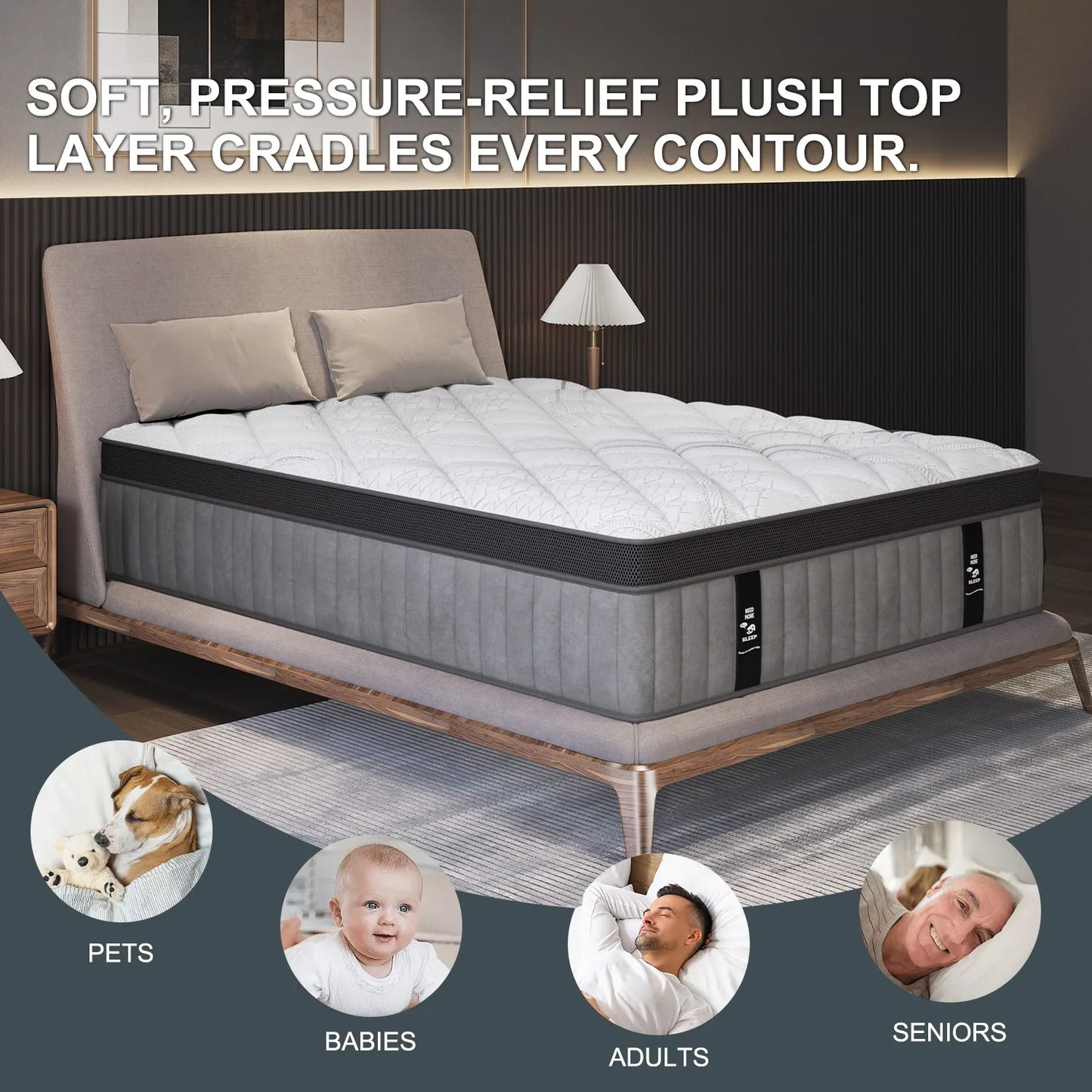 12" 14 Inch Gel Memory Foam Hybrid Mattress Medium Firm Pocket Spring Queen King Bed Motion Isolation