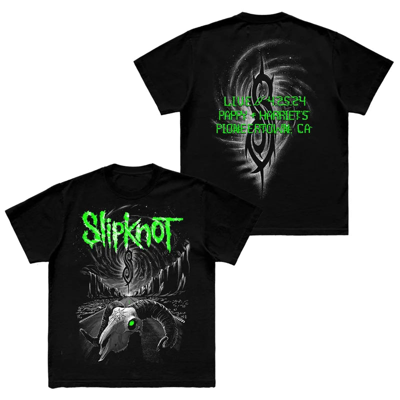 Camiseta con estampado de banda de estilo gótico de SLIPKNOT, camiseta gráfica 100% de algodón para hombres y mujeres, ropa de calle de verano