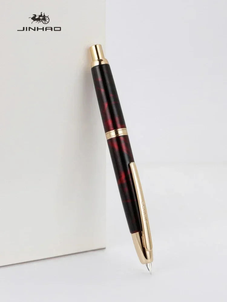 JINHAO 10 pluma estilográfica de prensa, punta retráctil EF/F de Metal con Clip, convertidor de pluma de tinta para escribir, suministros escolares, papelería PK A1 A2