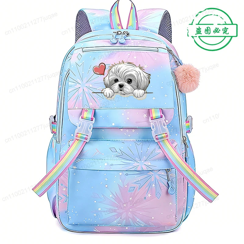 Mochila divertida con diseño de perro de Anime para niñas y niños, mochila informal para la escuela, mochila de dibujos animados, mochilas de viaje, regalo