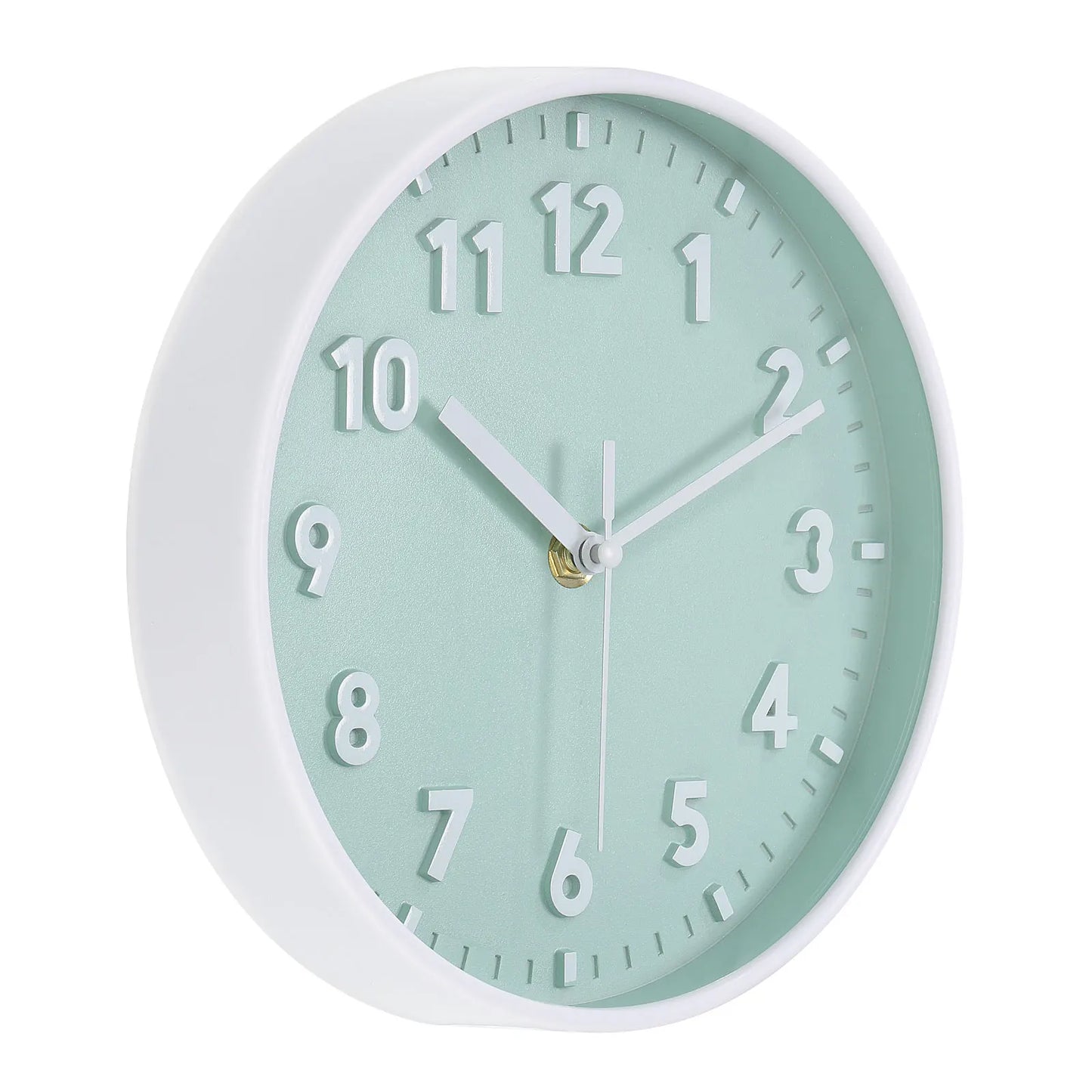 Reloj de pared de 8 pulgadas Número 3D Relojes de pared redondos silenciosos sin tictac con pilas de cuarzo para oficina dormitorio decorativo rosa