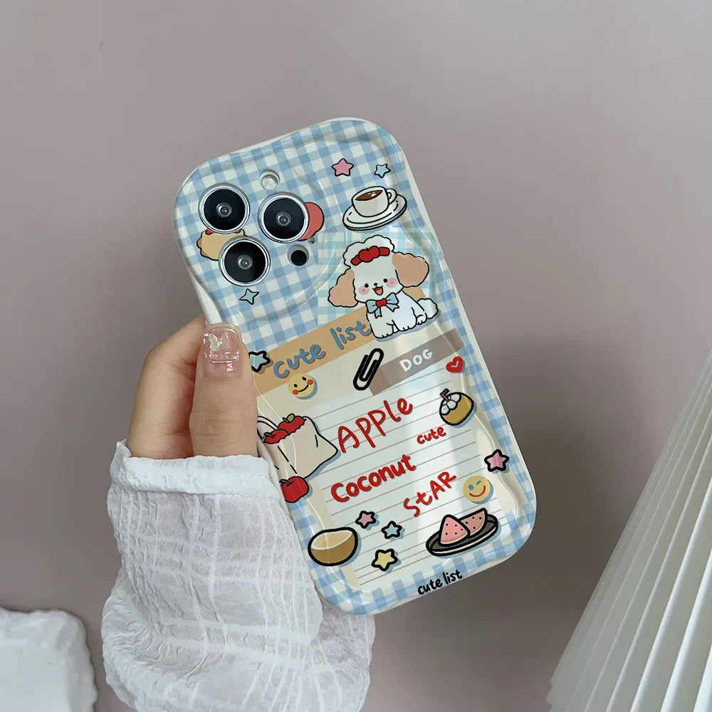 Funda de felpa con diseño de oso y gato con pajarita de té con leche para OPPO Reno 16 15 16F 15F 13F 12F 11F 14F 8 11 12 13 14 Pro 8T 5G Reno 7 4G 5 6 Lite