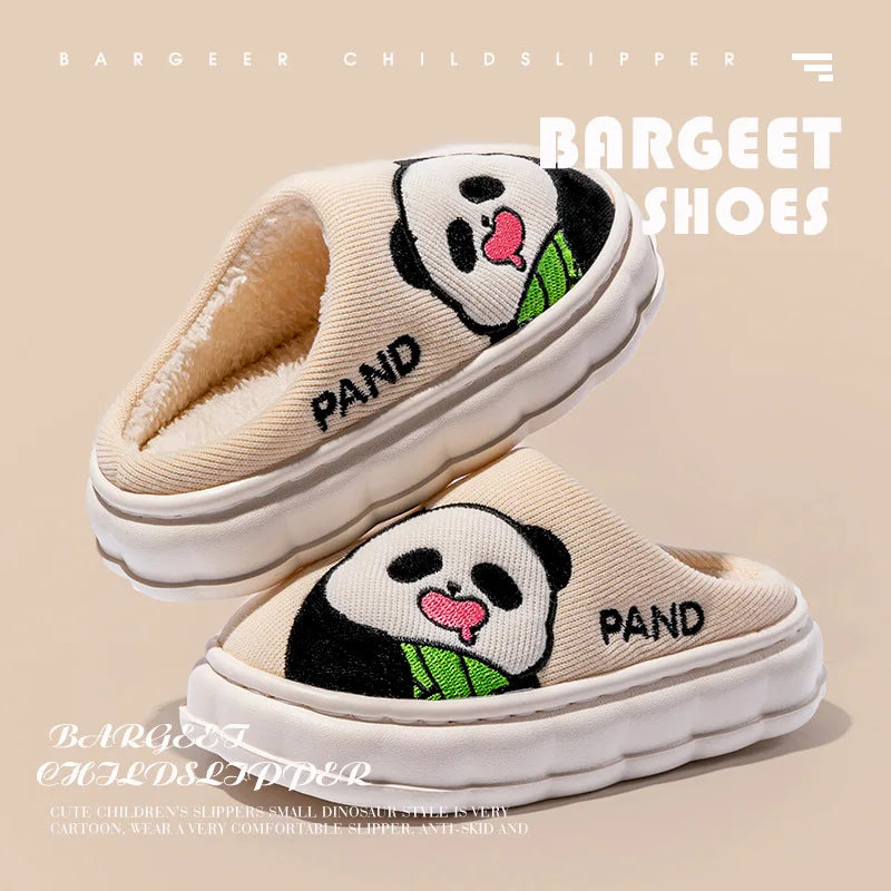 Otoño Invierno niños zapatillas de algodón niños pequeños interior antideslizante cálido Zapatilla de casa niños niñas bebé lindo zapatos de felpa de dibujos animados