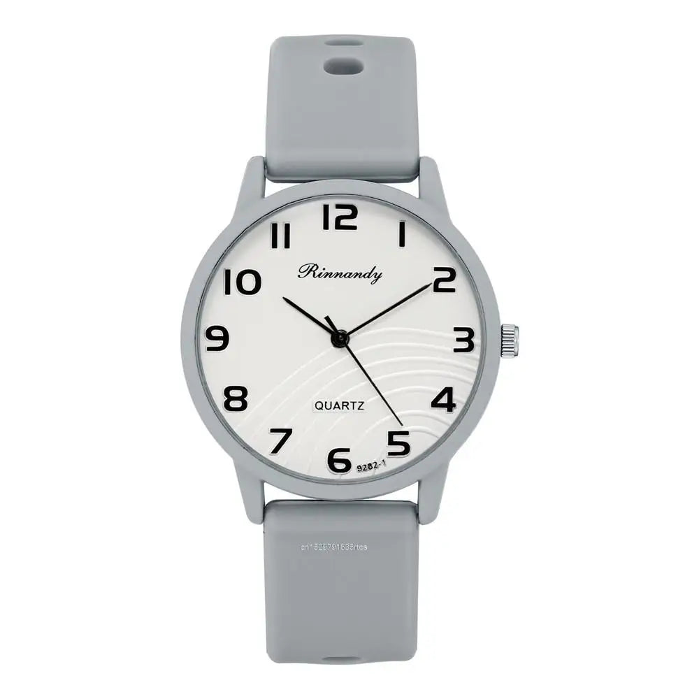 Moda Señora Hot Sales Relojes Ocio Gris Digital Simple Mujeres Reloj de Cuarzo Deportes Correa de Silicona Señoras Reloj de pulsera