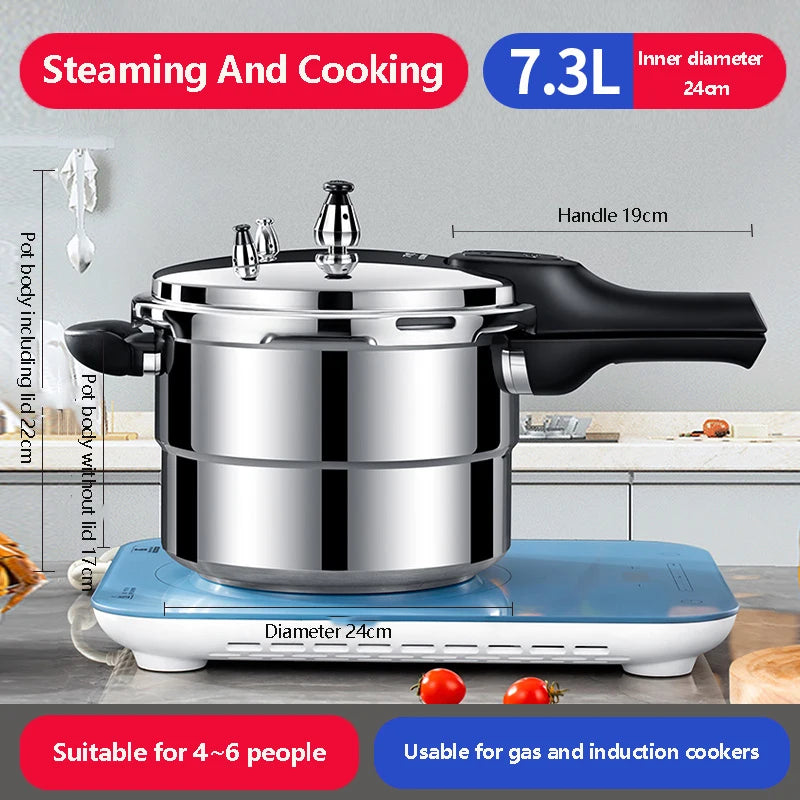 Olla a presión profesional de 7L/11L, ollas de cocina de aluminio resistentes a prueba de explosiones para olla de cocina de Gas