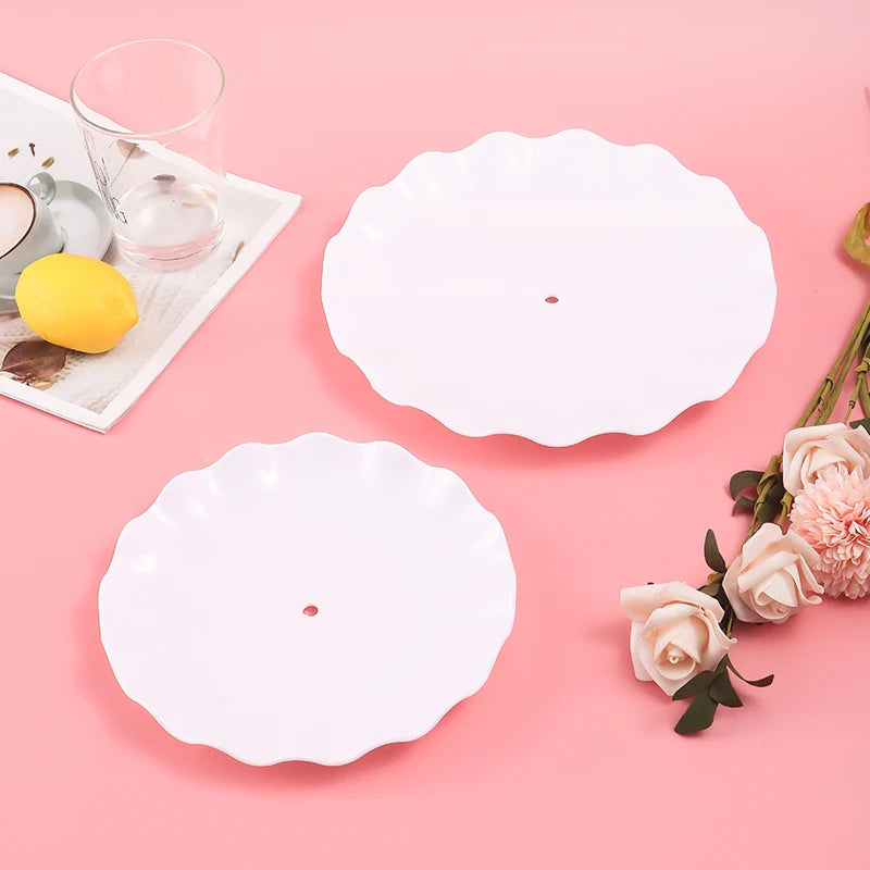 Soporte Redondo de Doble Capa para Pasteles y Dulces, Plato de Frutas para Bodas y Fiestas, Bandeja Decorativa para el Hogar, Exquisito