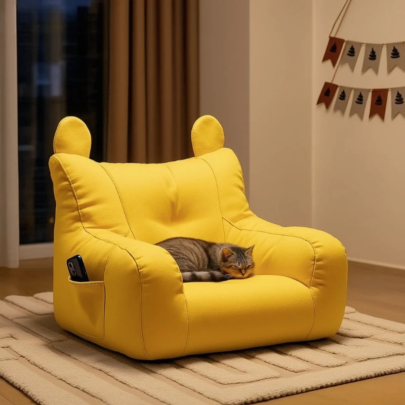 Sofá cama para gatos con diseño de dibujos animados, cama para mascotas lavable desmontable para gatos de interior, soporte de hasta 2,72 KG, regalos acogedores para muebles para mascotas