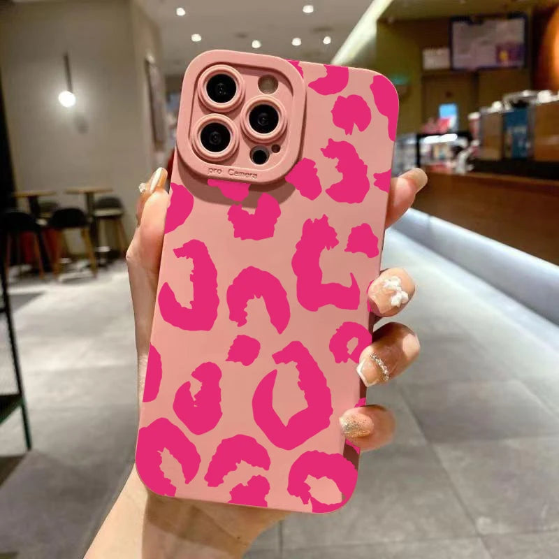 Funda protectora de teléfono con diseño de leopardo para iPhone 16, fundas para iPhone 17 Air 15 14 13 12 11 Pro Max 16E XS XR X 7 8 Plus