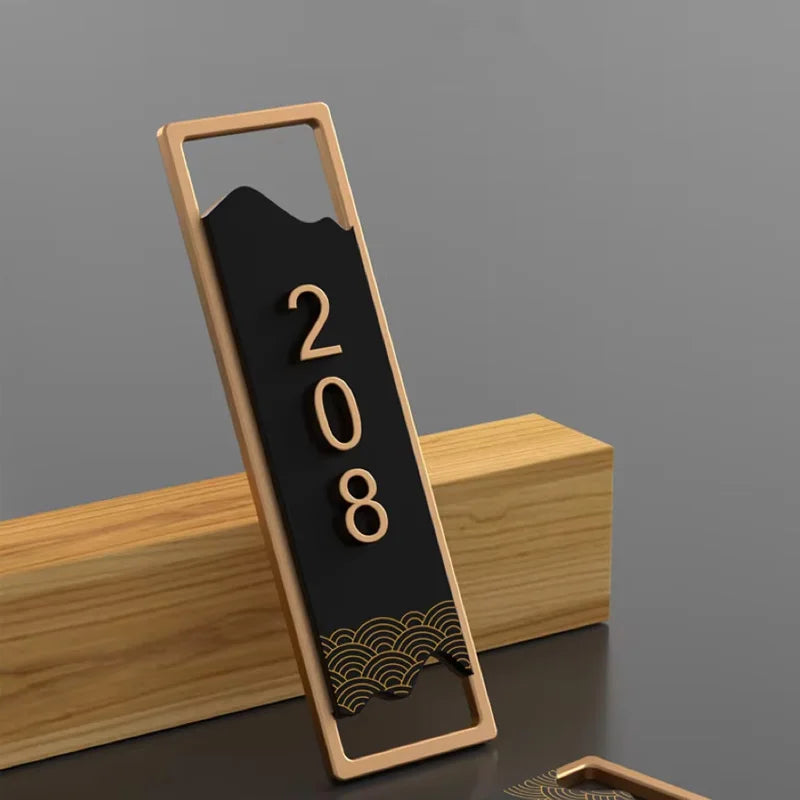 Placas de Puerta Modernas de Acrílico, Personalizadas con Corte Láser 3D, Número Vertical para Tienda, Apartamento, Villa, Hotel, Buzón, Cafetería, Bar