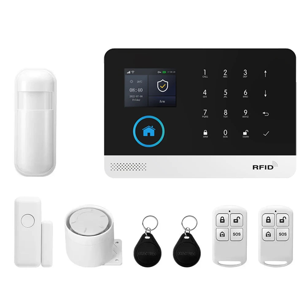 PGST alarma antirrobo inteligente WiFi 4G Works with Tuya Smart Life sistema seguridad inalámbrico hogar apartamento control remoto app sensores puerta ventana instalación rápida sin tarifas adicionales