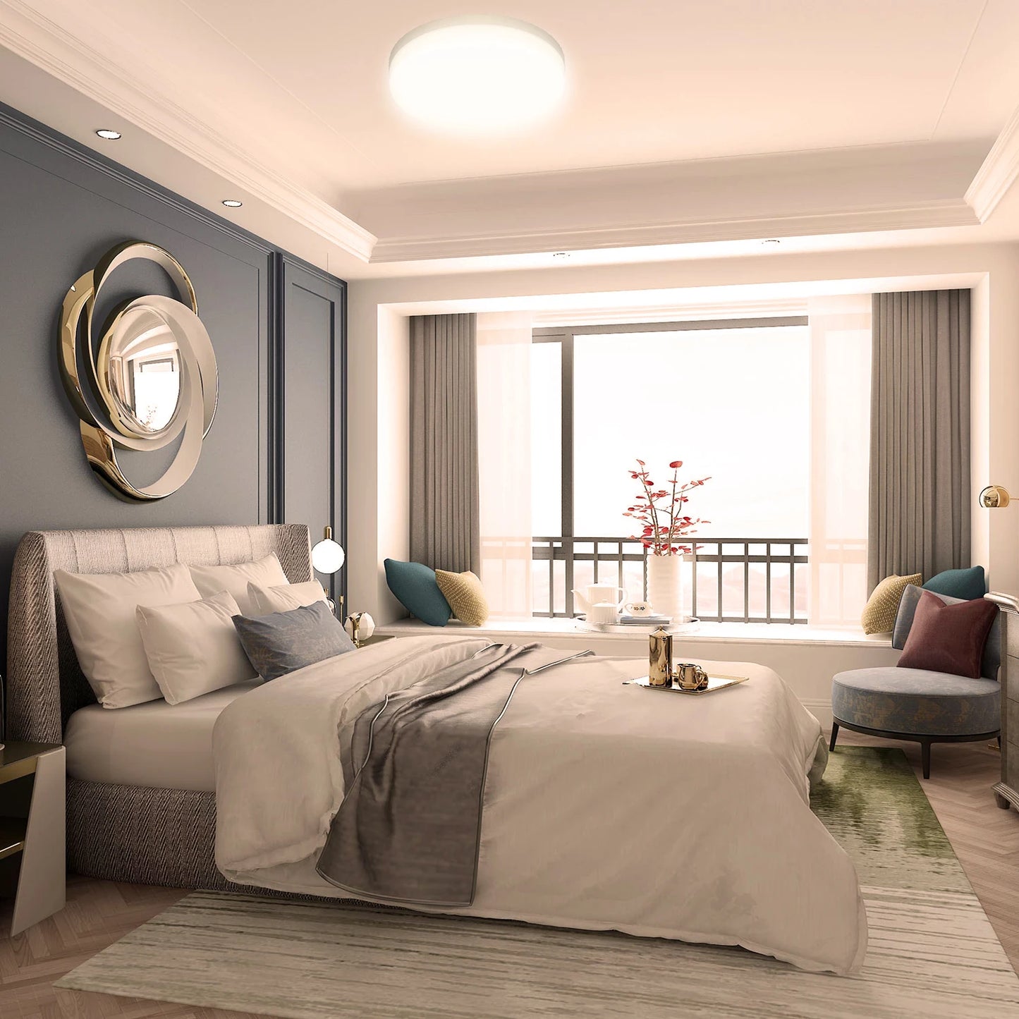 IRALAN-Luz LED de techo ultrafina de estilo moderno para el hogar, luz de estudio para dormitorio, sala de estar, AC 90-260V, iluminación para comedor