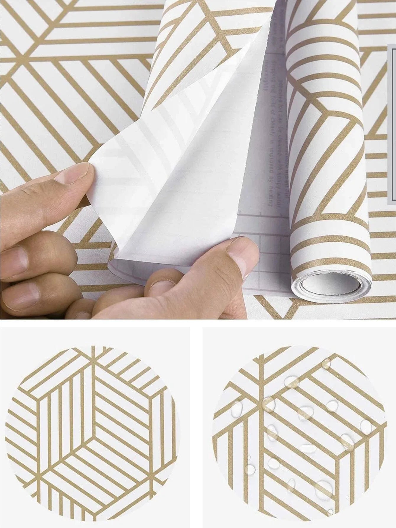 Papel tapiz hexagonal geométrico, papel tapiz autoadhesivo extraíble, papel de vinilo para decoración del hogar y dormitorio